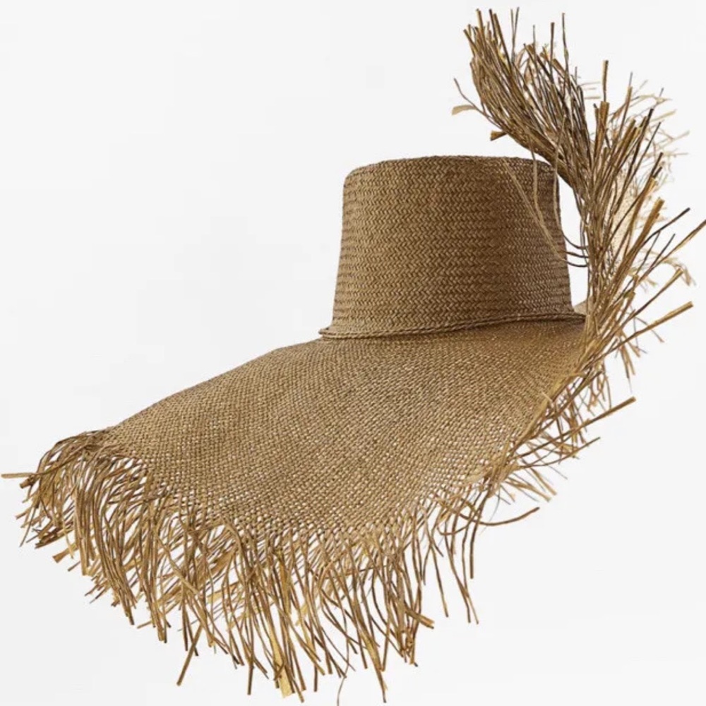 Zara Frayed Sun Hat Size S 0653/042